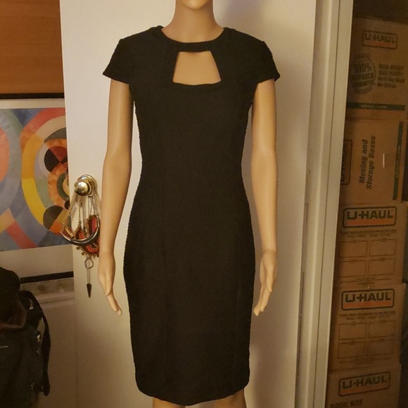 NWT Nue by Shani Black Textured Dress Sz 4 - Picture 2 of 7